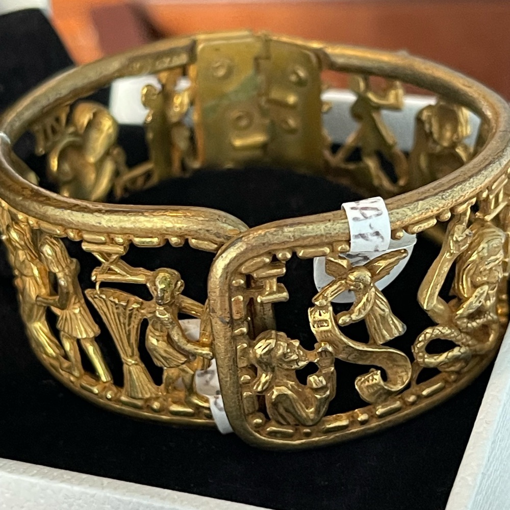 Gold Tone Christian Motif Bracelet
